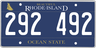RI license plate 292492