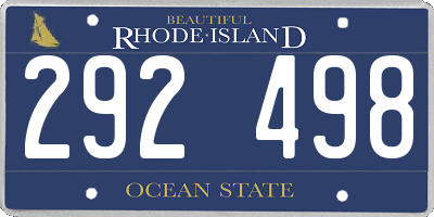 RI license plate 292498