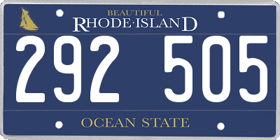 RI license plate 292505
