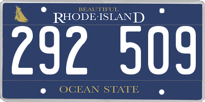 RI license plate 292509