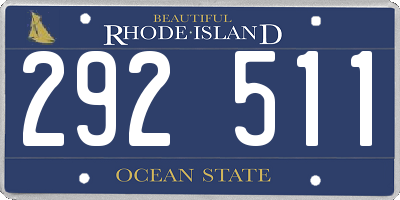 RI license plate 292511