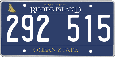RI license plate 292515
