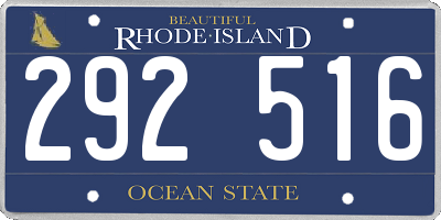 RI license plate 292516