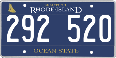 RI license plate 292520