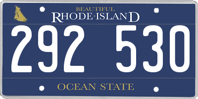 RI license plate 292530