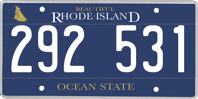 RI license plate 292531