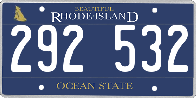 RI license plate 292532