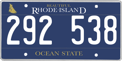 RI license plate 292538