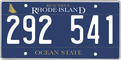 RI license plate 292541