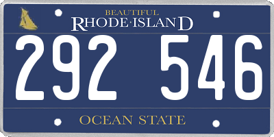 RI license plate 292546