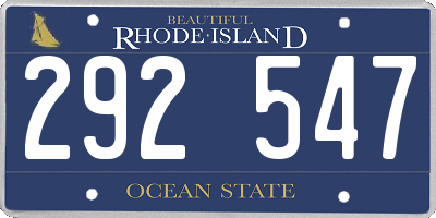RI license plate 292547