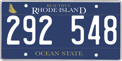RI license plate 292548