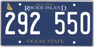 RI license plate 292550