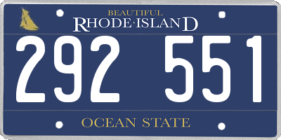 RI license plate 292551