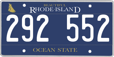 RI license plate 292552