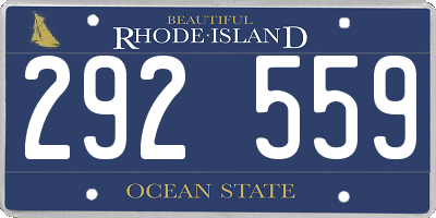 RI license plate 292559