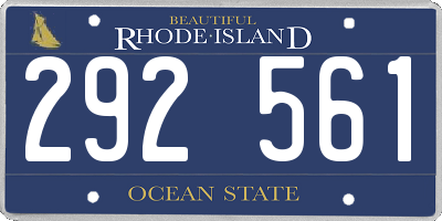 RI license plate 292561