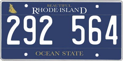 RI license plate 292564