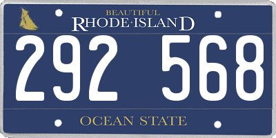 RI license plate 292568