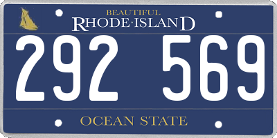 RI license plate 292569