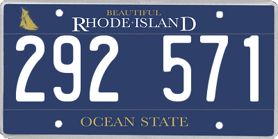 RI license plate 292571