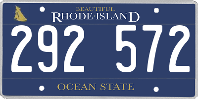 RI license plate 292572