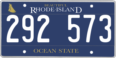 RI license plate 292573