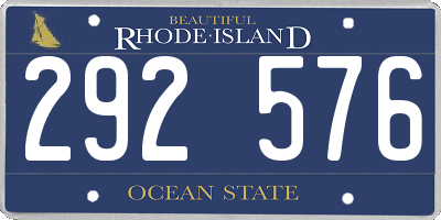 RI license plate 292576