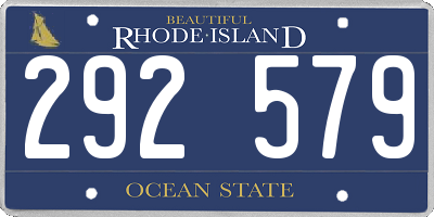 RI license plate 292579