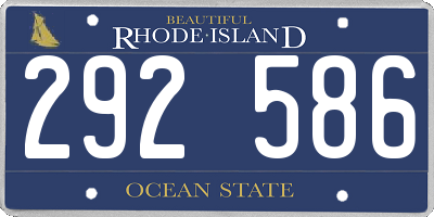 RI license plate 292586
