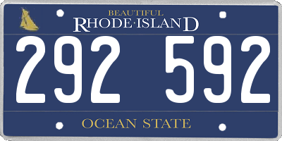 RI license plate 292592