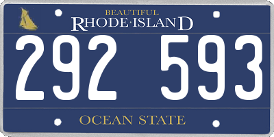 RI license plate 292593