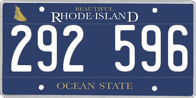 RI license plate 292596