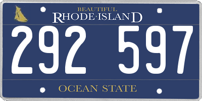 RI license plate 292597