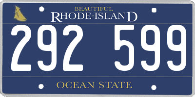 RI license plate 292599