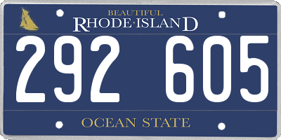 RI license plate 292605
