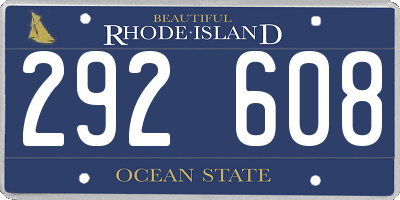 RI license plate 292608