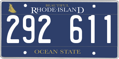 RI license plate 292611