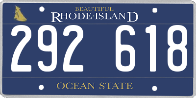 RI license plate 292618