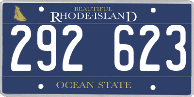 RI license plate 292623