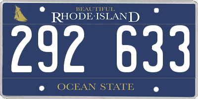 RI license plate 292633