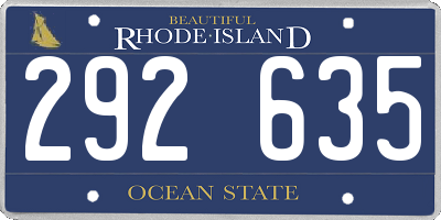 RI license plate 292635