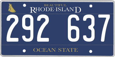 RI license plate 292637