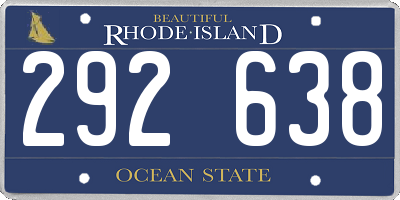 RI license plate 292638