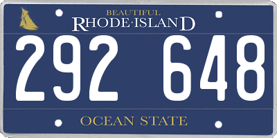 RI license plate 292648