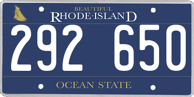 RI license plate 292650