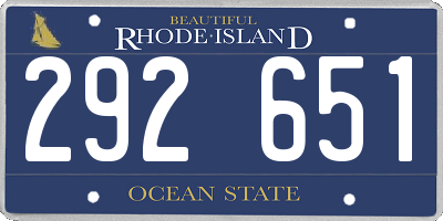 RI license plate 292651