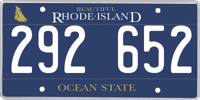 RI license plate 292652