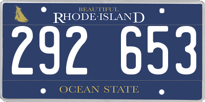 RI license plate 292653