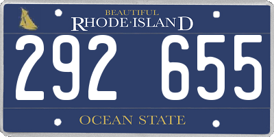 RI license plate 292655